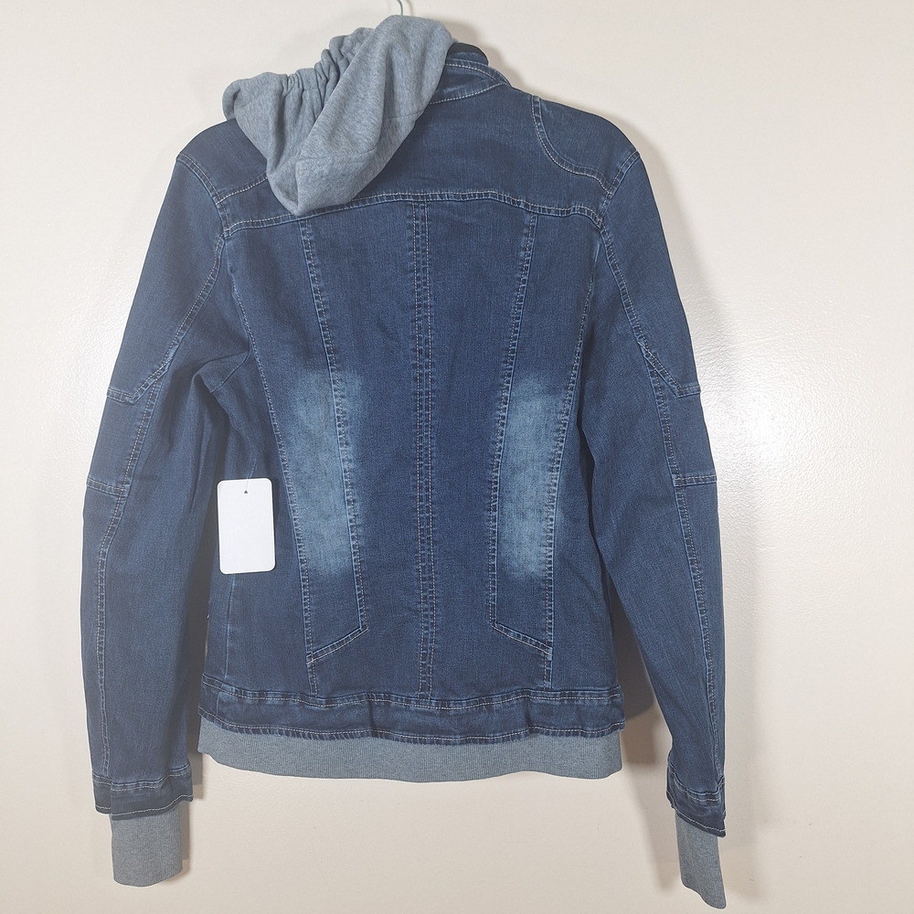 DownEast Dark Blue Jean Jacket with Gray Accents - Picture 4 of 5